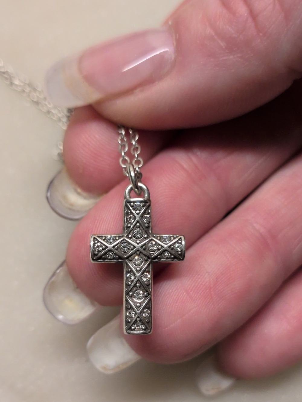 Brighton Crystal And Silver Cross Necklace - Picture 8 of 17